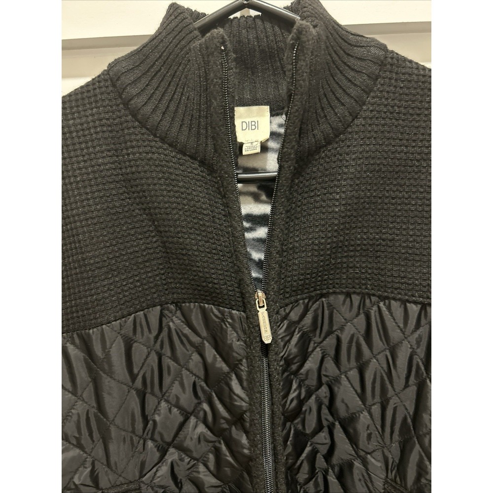 Dibi Mens Jacket contemporary long sleeve black full zip sweater  size S refined